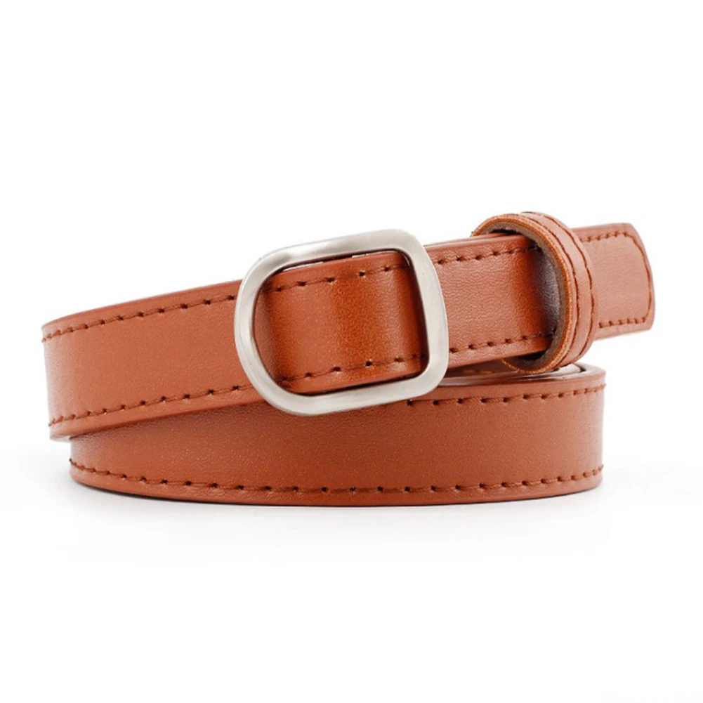 

New Fashion Irregular Square Metal Smooth Buckle Belts 105cm PU Leather Solid Color Women Casual Dress Jeans Waistbands Ceinture