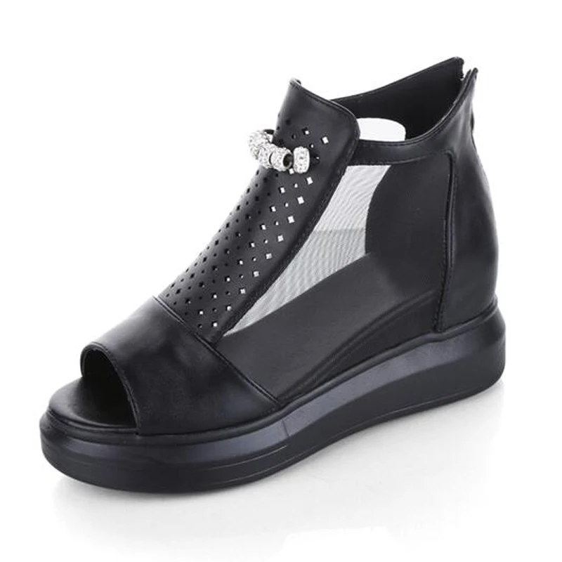 Женские сандалии Женская обувь увеличивающая рост 2019 новая Стразы в римском