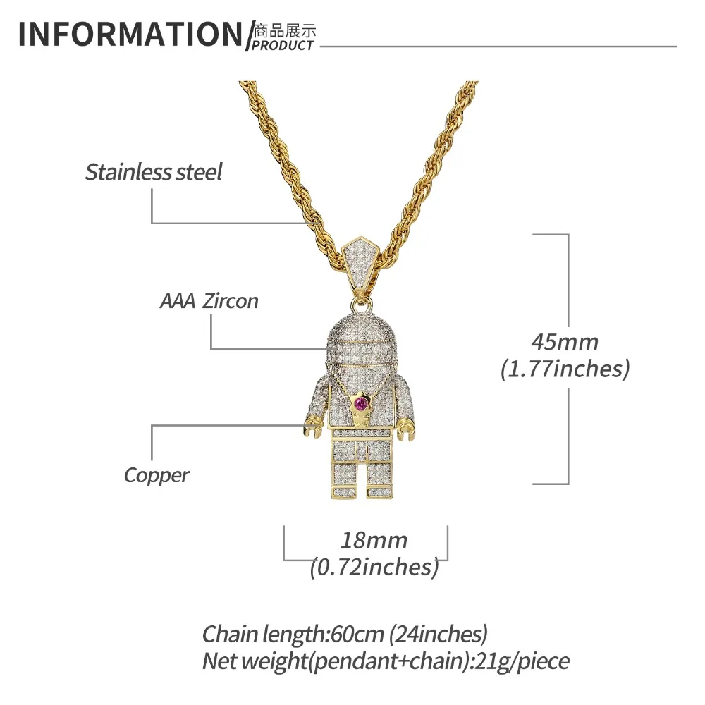 Роскошная подвеска в стиле хип хоп с фианитами и стразами цепочка со льдом