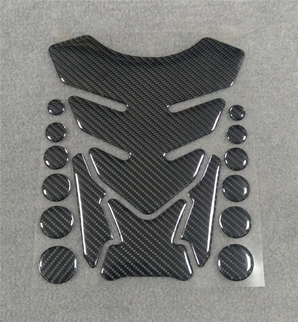 3D Светоотражающие для топливный бак мотоцикла Pad Универсальный черный Fishbone углеродного волокна протектор Стикеры