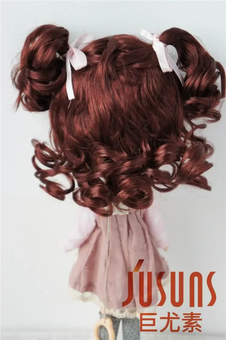 JD011 9-10 дюймов(23-25 см) очаровательные кудрявые BJD кукольные парики Blyth синтетический мохер кукольные волосы большой размер кукольные аксессуары