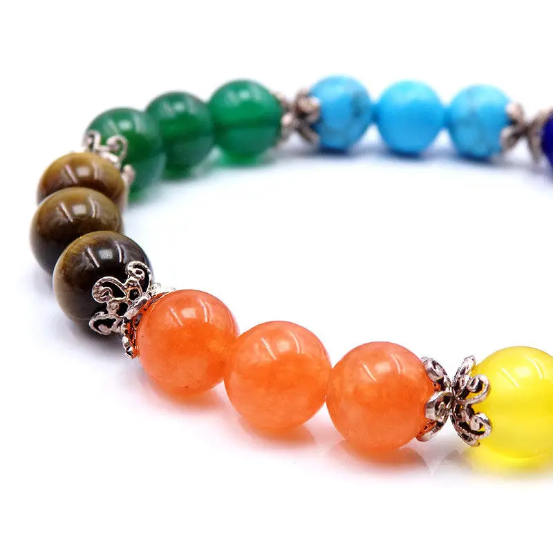 MOROW Fashion Handmade Charm Natural Colourful Crystal Turquoises Round Beads Stone Womens Bangle Jewelry Bracelet for Gift | Украшения и