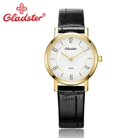 gladster genuine leather fashion women clock japan miyota golden quartz wrist watch couple watch for woman