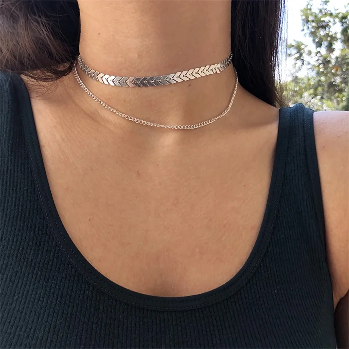 Silver Ожерелье со звездами, в стиле бохо-Луна, многослойное ожерелье с кулоном для женщин, богемное цветочное ожерелье, винтажное модное ожерелье, бижутерия - Окраска металла: Silver