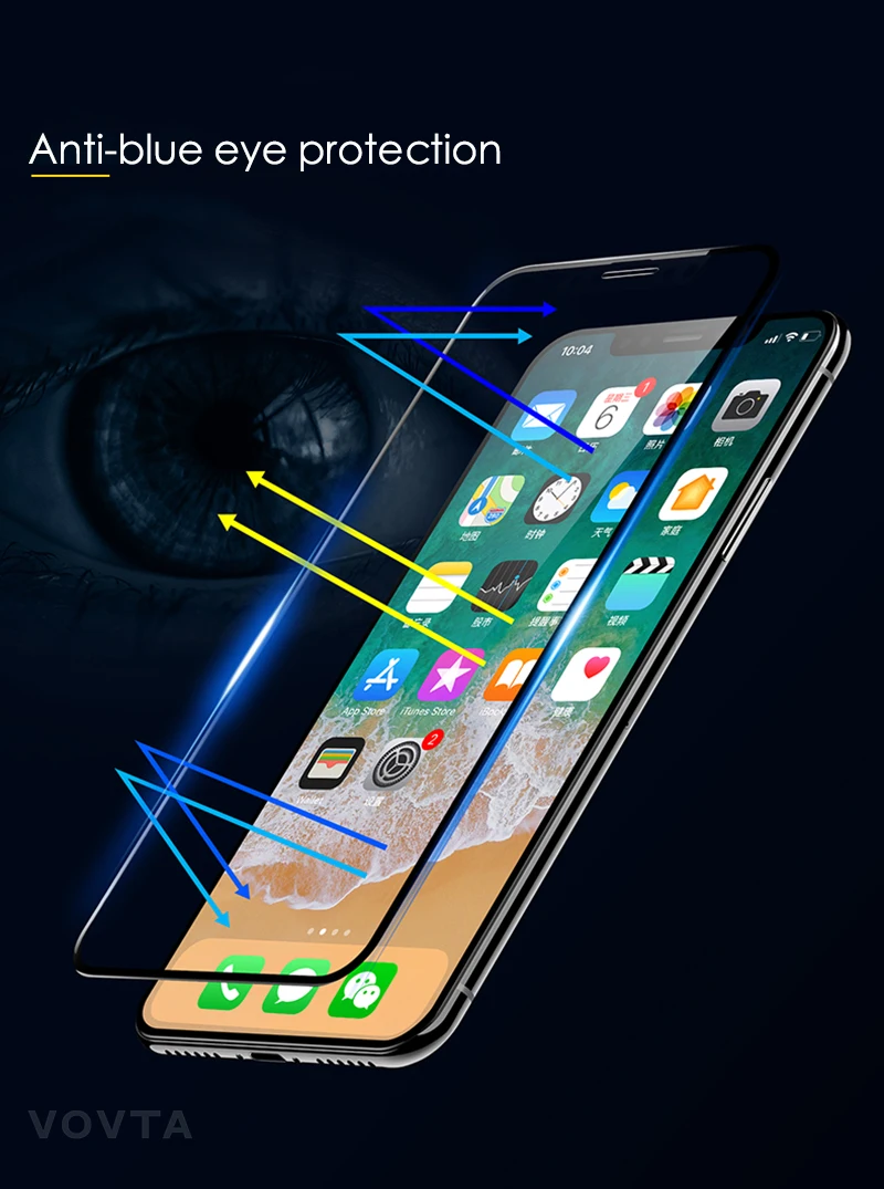 Защитное стекло VOVTA для iPhone 7, протектор экрана iPhone 8, Xr, Xs, Xs, макс. закаленное стекло на iPhone X, 6, 6s, 7, 8 Plus, Xs, стекло