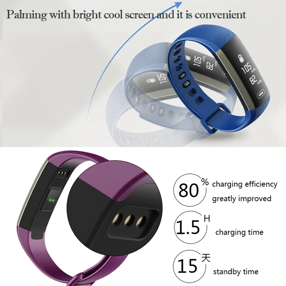 ZUCOOR Smart Браслет Pulse Monitor группа Pulseira шагомер RB46 Спорт Часы сердечного ритма шаг