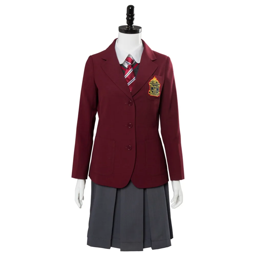 Женский костюм для косплея из сериала Лемони сникет школьная форма фиолетового