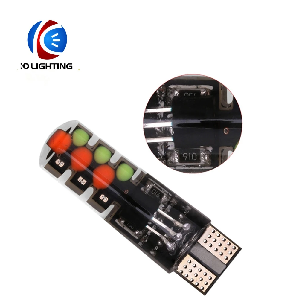 KD 2 шт. T10 w5w 168 194 Светодиодные лампы с дистанционным управлением RGB силиконовый