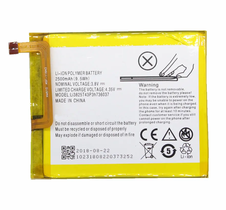 Ciszean 1x2500 мАч Li3825T43P3h736037 батарея для ZTE BV0720/для Blade A2/для V7 Lite Dual SIM Batterie | Мобильные