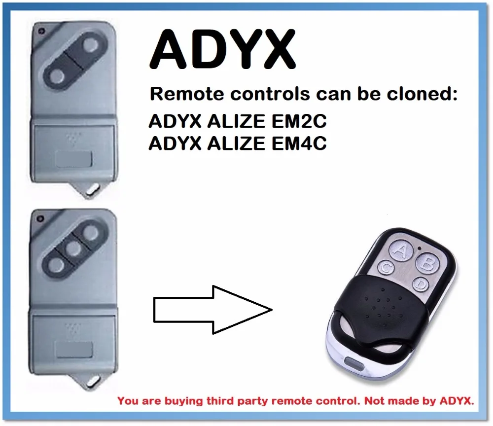 ADYX Garage Door/Gate Universal 4-Channel Remote Control Duplicator 433.92MHz .(only for 433.92mhz fixed code) | Автомобили и