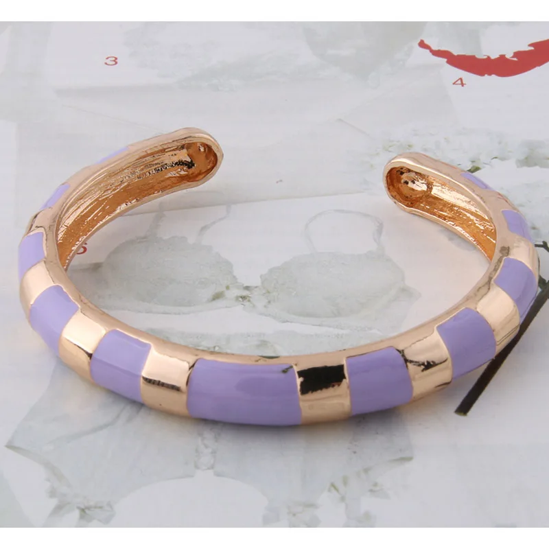 light purple NeeFuWoFu Браслеты для женщины змея цинковый сплав печати Браслеты Открыть градиент руководство для национального Шарм подарок ювелирных изделий - Окраска металла: light purple