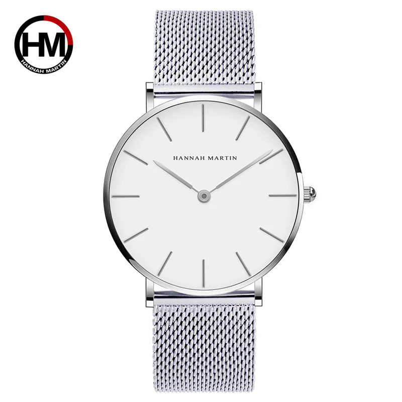 

men watch HM brand Quartz watch for couple casual Waterproof business simple watches fashion hit color canvas leather strap CB01