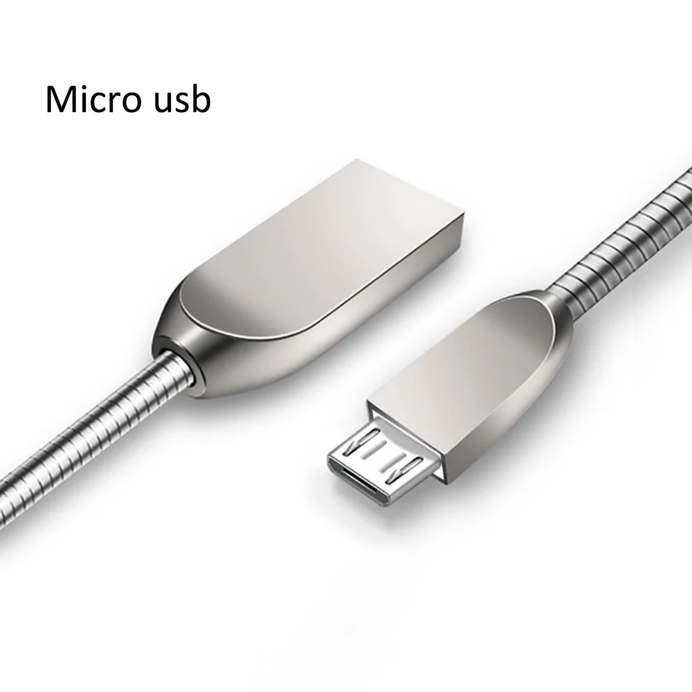 Usb type c кабель 3A QC3.0 кабель для быстрой зарядки samsung S10 S9 huawei mate 20 P20 P30 PRO кабель освещения из цинкового сплава для Iphone 8 X - Цвет: micro usb