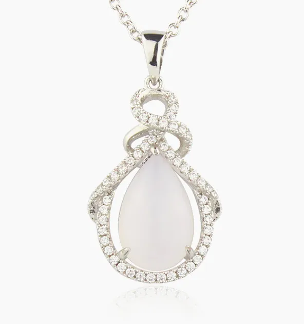 Ожерелье с подвеской из чистого халцедона для женщин модные подарки влюбленных