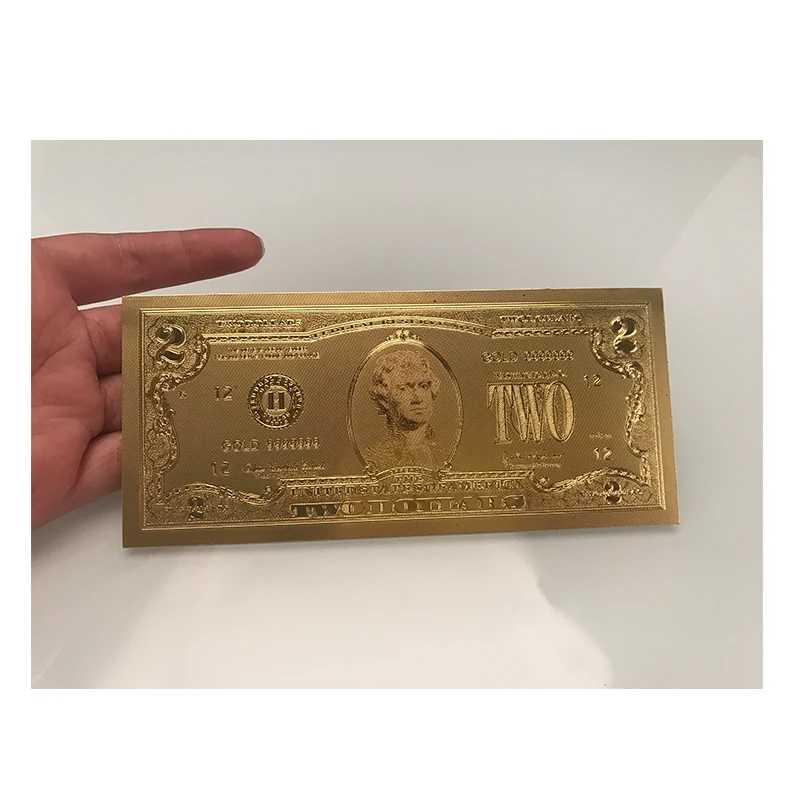 Gold 2 USD 24k золотые банкноты поддельные долларов 5000 банкнот мировой бумажный банкнот - Цвет: Gold 2 USD