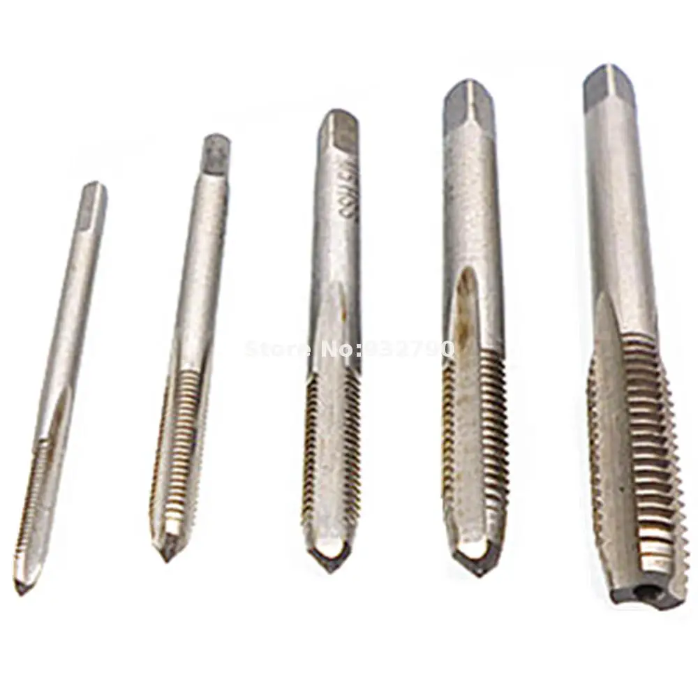 5pcs Hss Machine Screw Taps 3 Flutes Spiral Pointed Metric Plug Tap M3-m8 Thread Dia 3mm 4mm 5mm 6mm 8mm High Speed Steel | Инструменты