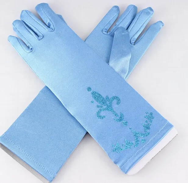 Маскарадные перчатки Эльзы и Анны детские с мультяшным принтом для девочек