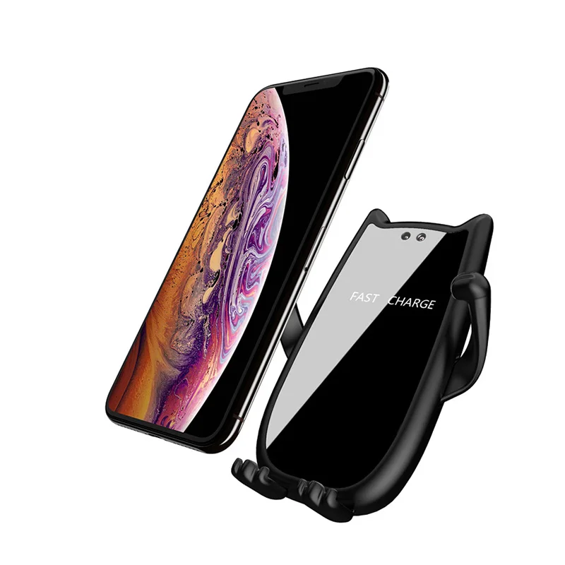 10 Вт Быстрое беспроводное зарядное устройство Подставка док-станция для samsung Galaxy S10 S10+ для iPhone Xs Max X Xr мобильный телефон Быстрая зарядка милый кот