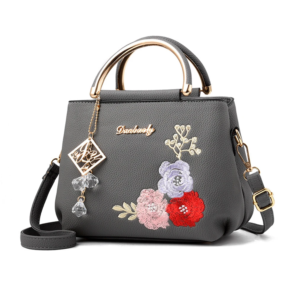 Цветочная сумка черная женская через плечо ракушка кожаная тоут Pu Сумка A5391|Сумки