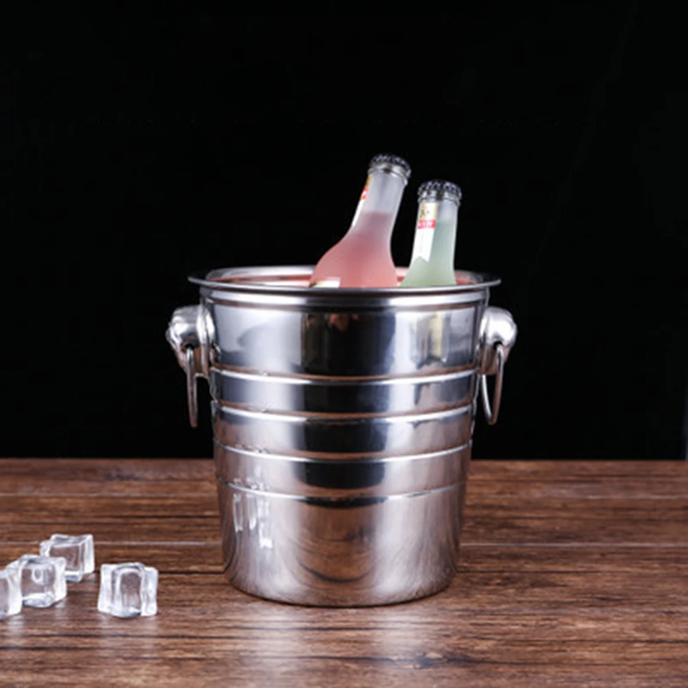 3L/5L/7L Высокое качество нержавеющая сталь ведро льда толстый держатель льда контейнер для бара вечерние бочки шампанского вина серебро