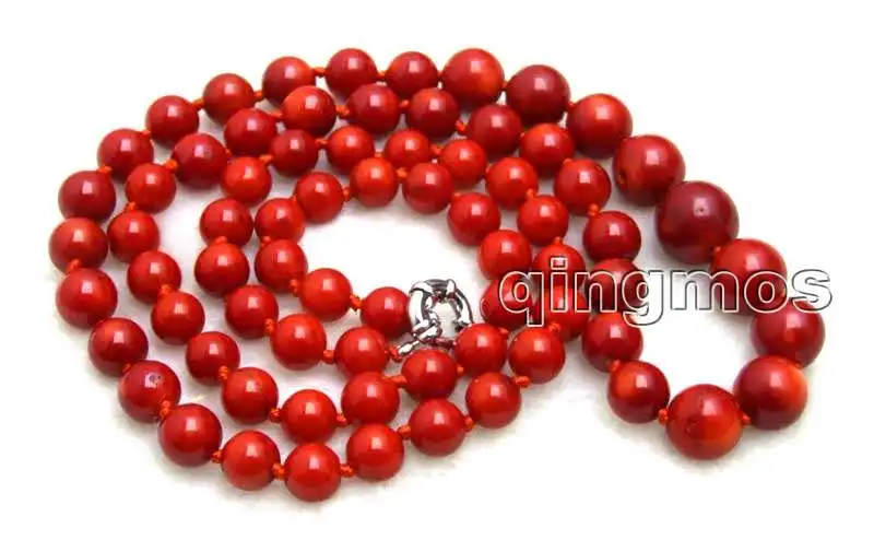 Luxuriant! SALE Big 9-15mm Red Round High Quality natural coral Long 34 &quot neckalce -nec5890 Wholesale/retail Free shipping | Украшения