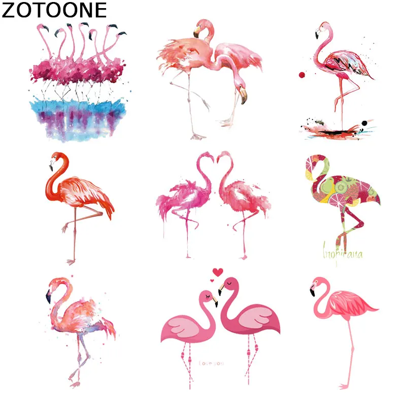 ZOTOONE гладить на патчи для одежды передачи тепла розовый Фламинго патч уровень