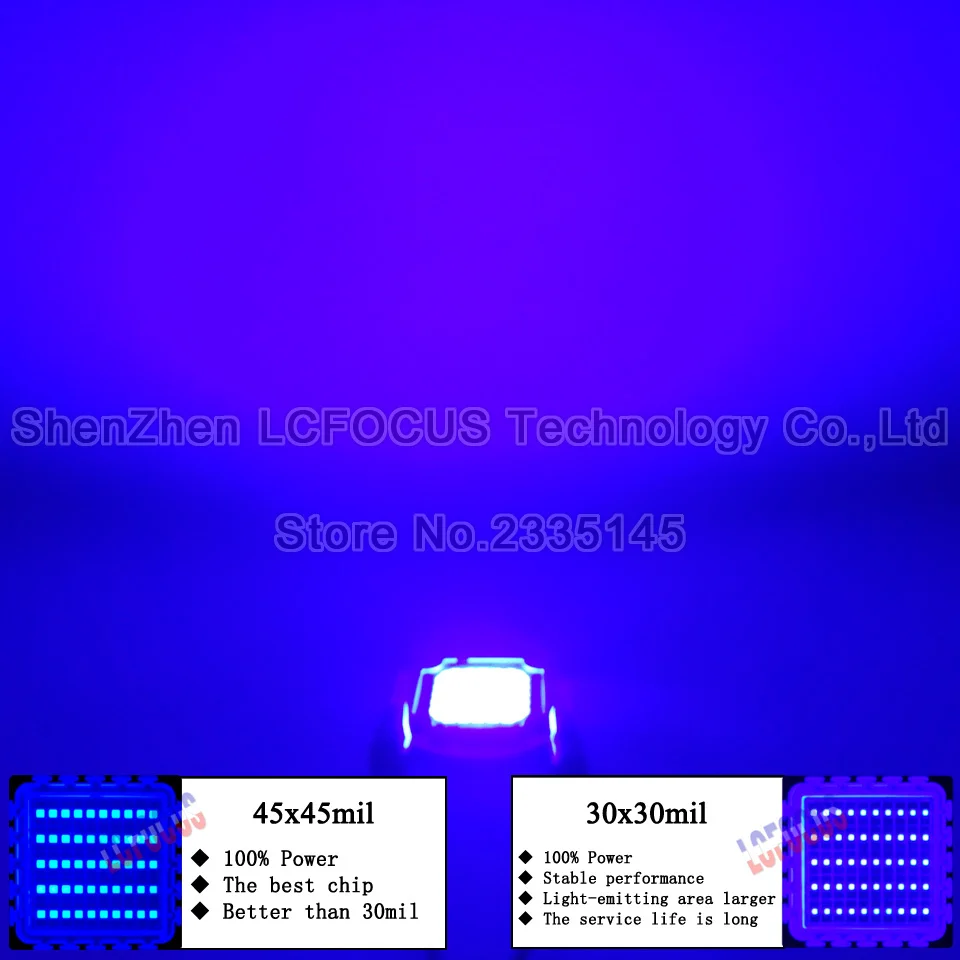 

High Power LED Chip 100W Royal Blue 440nm 470nm Light Source COB DIY 100W 200W 300W Grow Light For Plant Vegetable Growth
