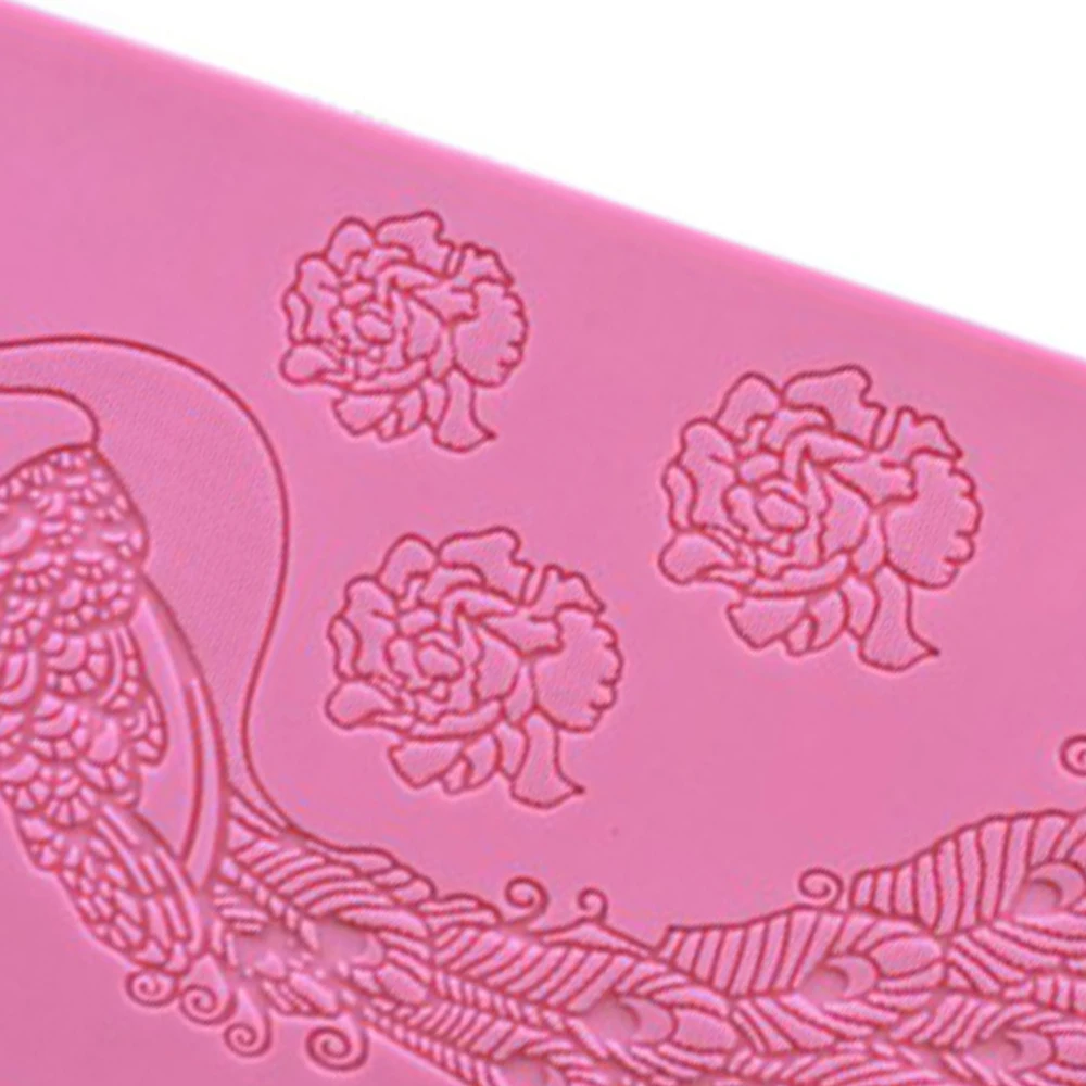Peacock flower Fondant Mold Candy Chocolate Silicone Molds DIY Summer Party Cake Decorating Tools 38.3*15.5cm