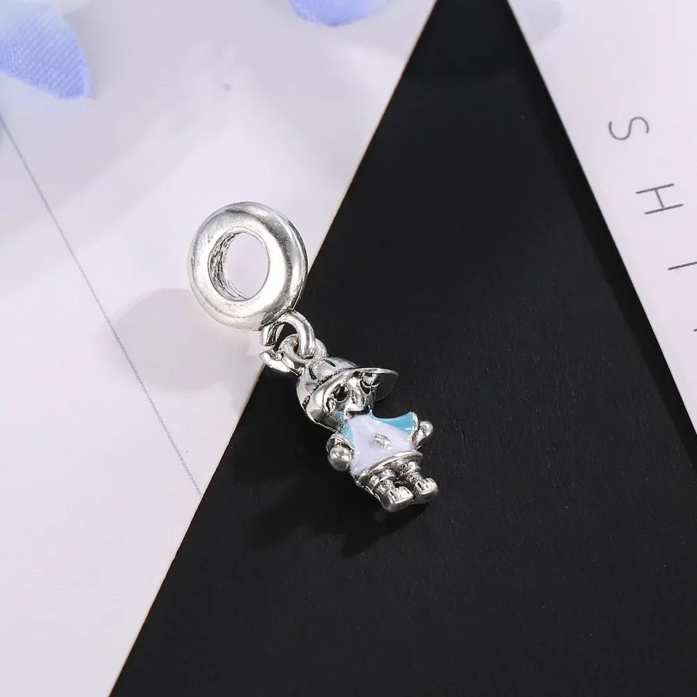 5 шт покрытая серебром эмаль шляпа мальчик юбка подвески для девушки кулон