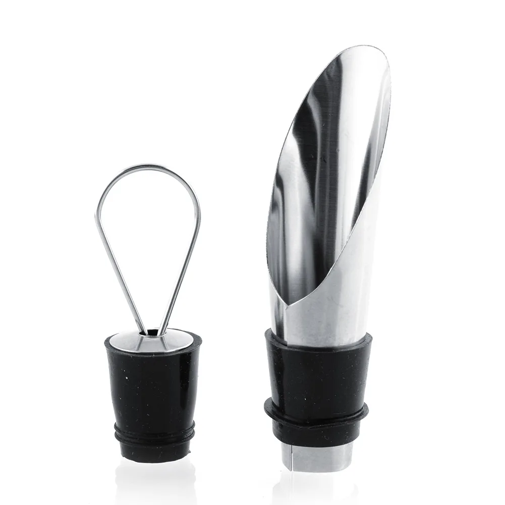 Stainless Steel Vacuum Pump Wine Bottle Stopper Funnel Pourer Decanter | Дом и сад
