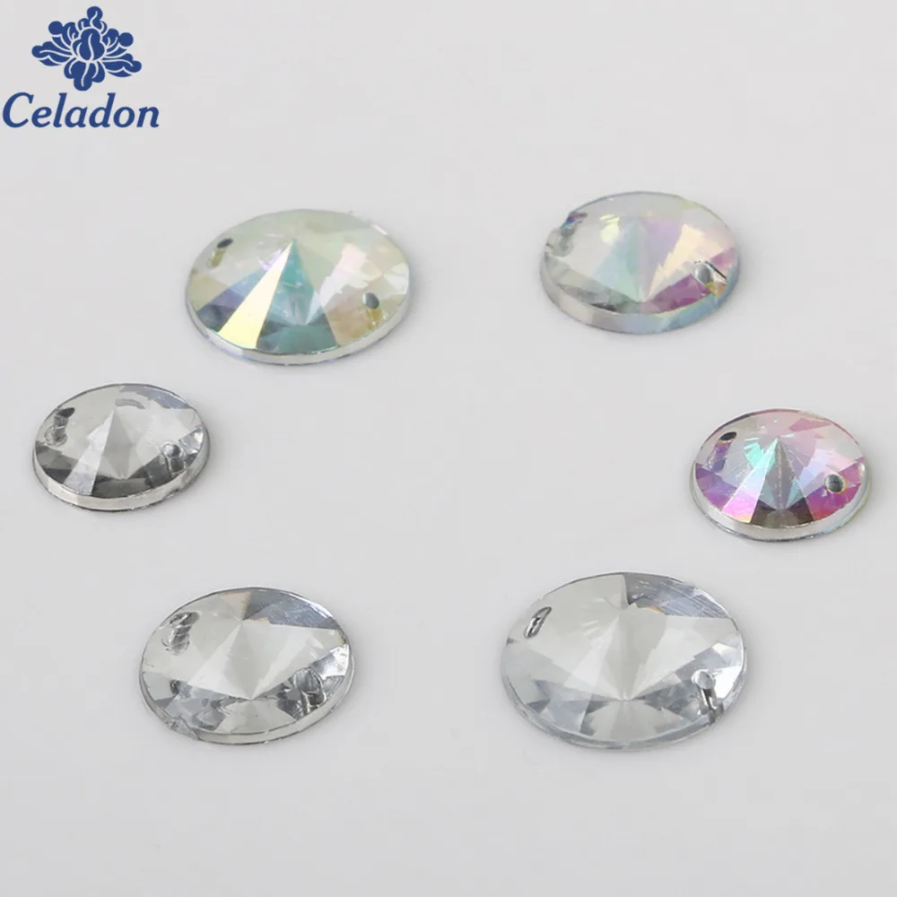 Прозрачные прозрачные Стразы AB белого или цвета размер 12 мм/14 мм/16 мм 50 шт.