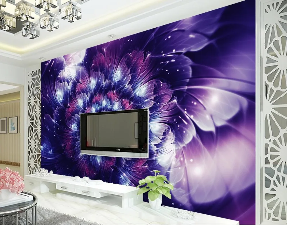 Пользовательские Современные 3D обои цветочный узор ослепительные для стены фото