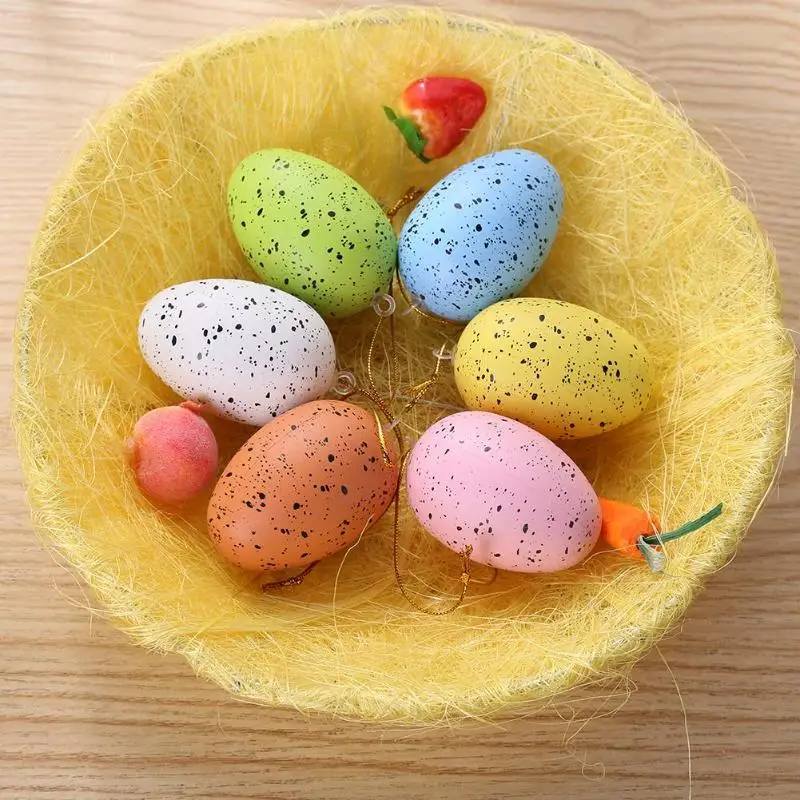 6 шт. DIY пасхальное яйцо игрушка-брелок детский сад подарки ручной работы фестиваль домашний Декор отеля пластиковые вечерние игрушки для детей орнамент