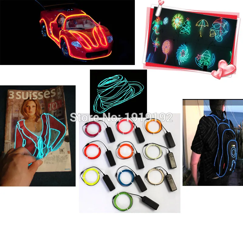 Гибкий светящийся трос 1 3 мм с углом освещения 360 градусов светодиодная