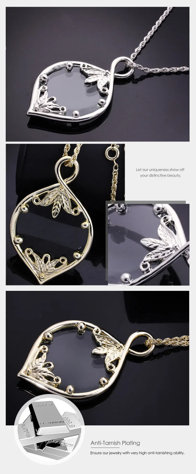 DC1989 New Design Optical Chain Women Pendant Necklace with Magnifying Glass Lens For Reading Fine Prints Rhodium or Gold Plated