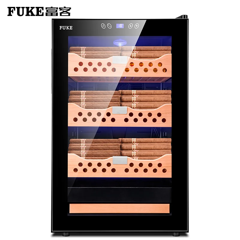 Горячая Распродажа, Электрический шкафчик для хранения сигар "Humidor" светодиодный светильник Humidor сигары охладитель шкаф испанский кедр деревянная полка сигары погреб FK-68C - Цвет: FK-68C