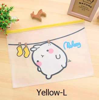Yellow Large ПВХ Molang полупрозрачная матовая Сумочка Сумка-файл для документов сумка канцелярская папка для хранения школьные принадлежности ручка контейнер для сумок - Цвет: Yellow Large