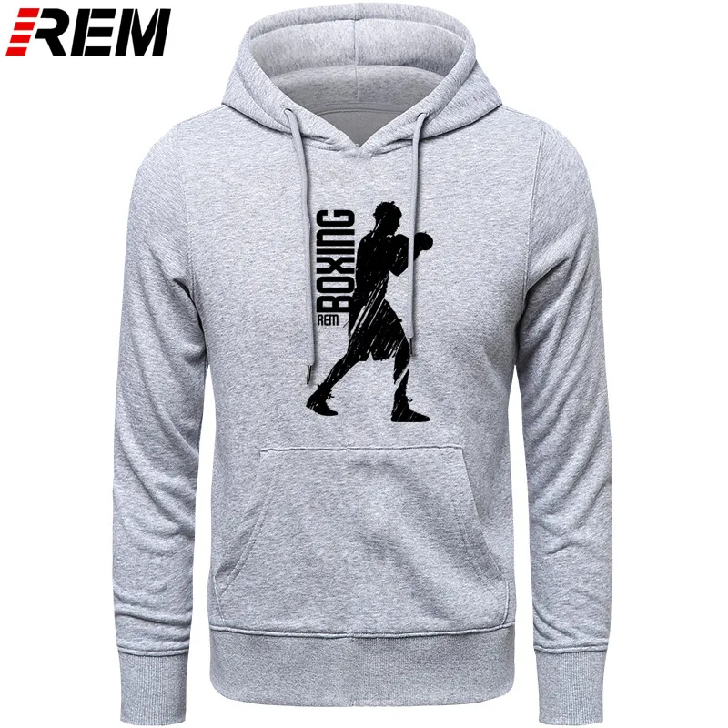 GRAY BLACK Высокое Качество Забавные толстовки мужские лучшие Boxinger толстовки Рокки с длинным рукавом для взрослых топы толстовки, свитшоты - Цвет: GRAY BLACK