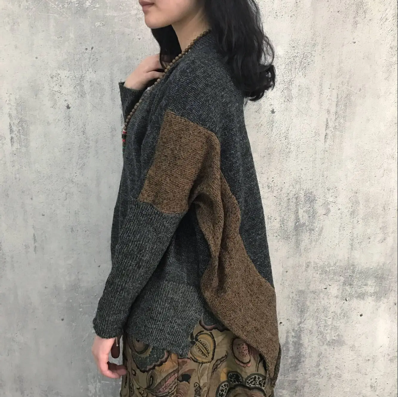 Johnature Women Pullover Sweaters Loose Long Sleeve V-Neck 2021 Autumn New Casual Vintage Bat Knitted Warm Sweater | Женская одежда