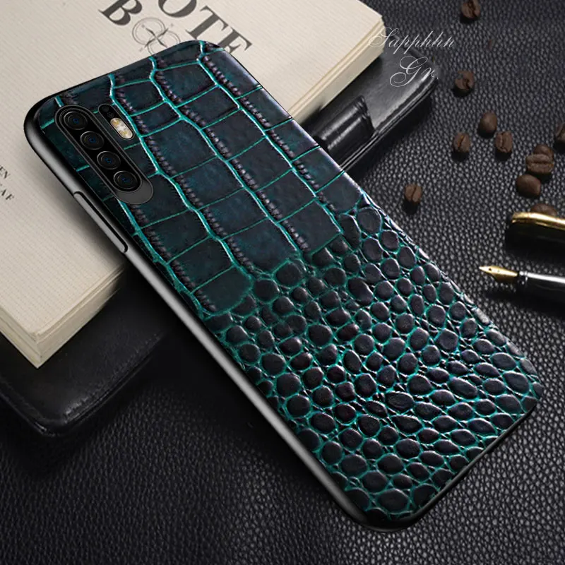 green Чехол из натуральной кожи для huawei P20 Pro mate 20 P30 Pro Lite Y9 Y7 P SMART 360 Защитный чехол для Honor 10 20 Pro 9X 8X - Цвет: green