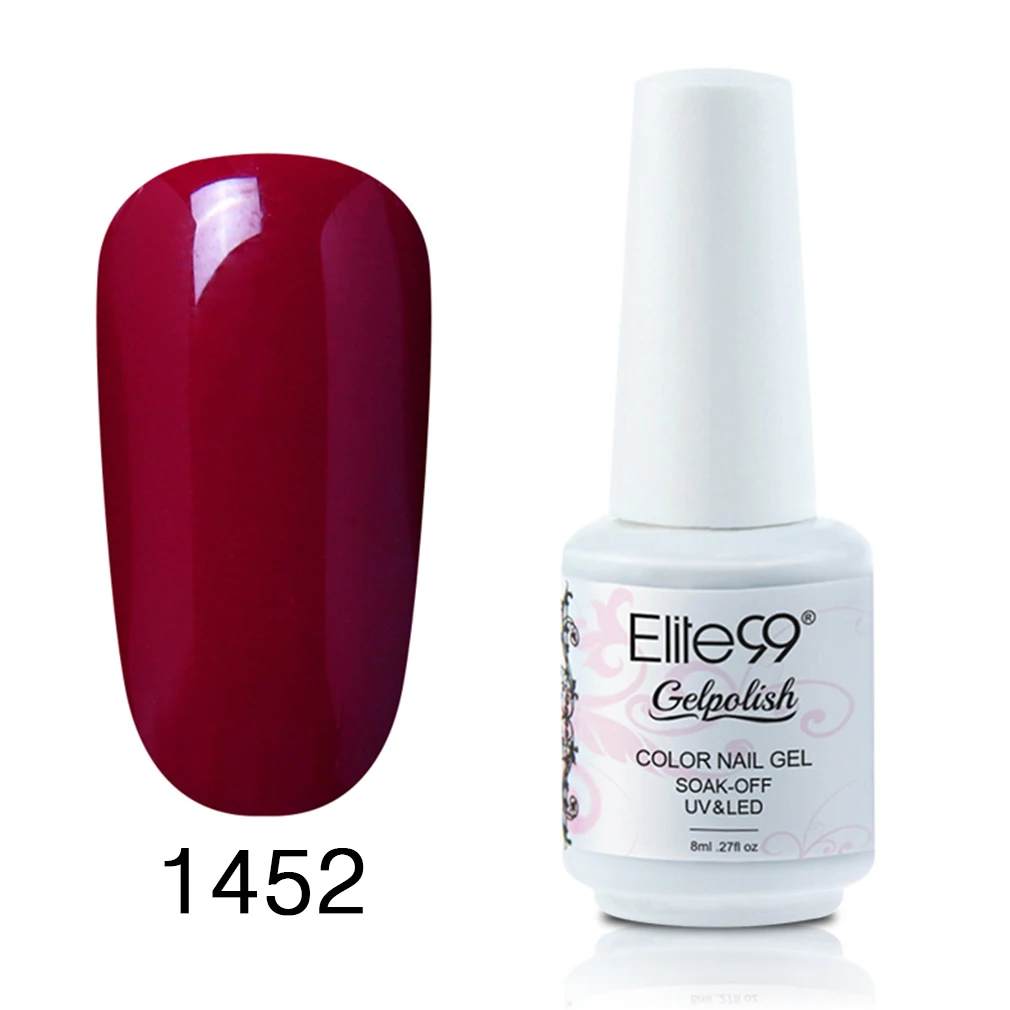 1452 Elite99 Гель-лак UV Vernis полуперманентный праймер верхнее покрытие 8 мл полигель лак для ногтей маникюрный гель лак для ногтей - Цвет: 1452
