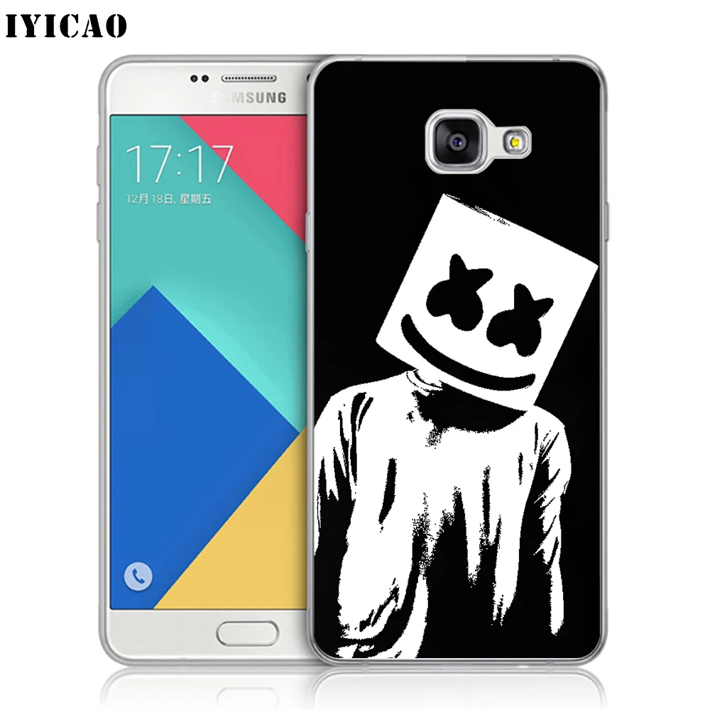 Мягкий силиконовый чехол для телефона IYICAO Marshmello DJ из ТПУ Samsung A10 A30 A40 A50 A70 M10 M20 M30 |