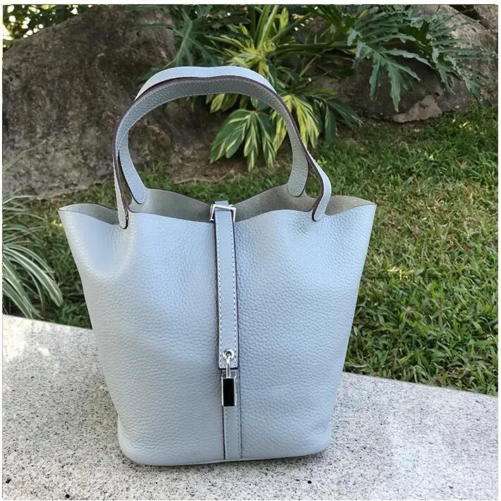 Light Blue Сумки San maries Элитный бренд кошельки и Сумки Для женщин сумка кожанные женские плечевая сумка-мешок для женская с замком для девочек сумки - Цвет: Light Blue