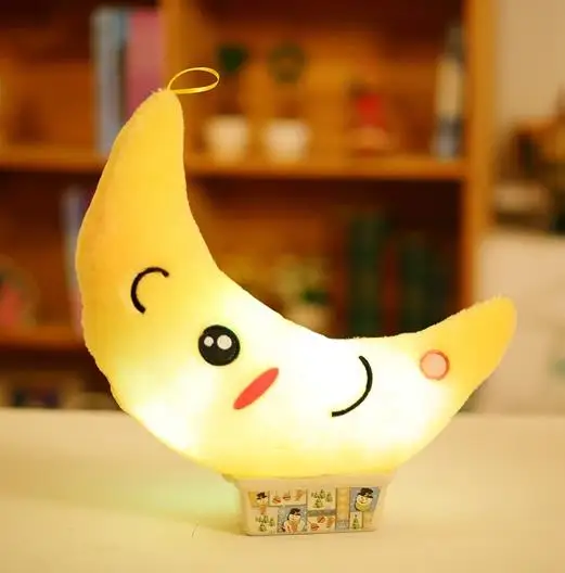 1 шт. 35 см светящаяся Луна плюшевая игрушка kawaii светодиодный светящаяся Подушка Мягкие игрушки для детей Рождественский подарок - Цвет: 2