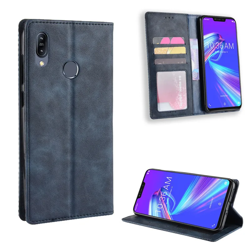 Flip Cover Asus Zenfone Max Pro M2 ZB631KL Case Wallet Card Stand Magnetic For ZB633KL Phone Cases | Мобильные телефоны и