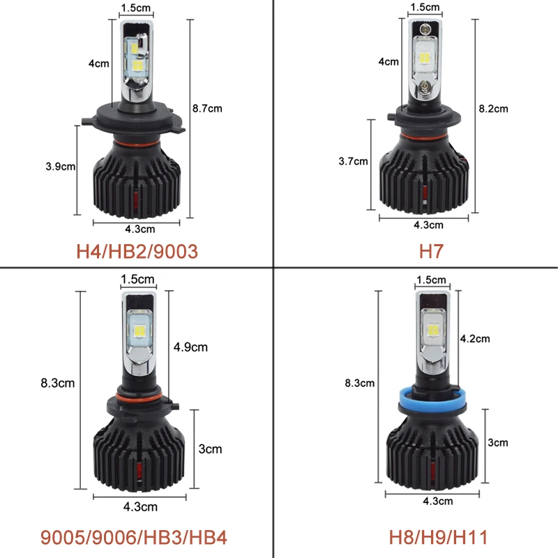 Лампы для Фар H4 светодиодный H7 H11 9005 HB3 9006 HB4 60 Вт светодиодсветодиодный