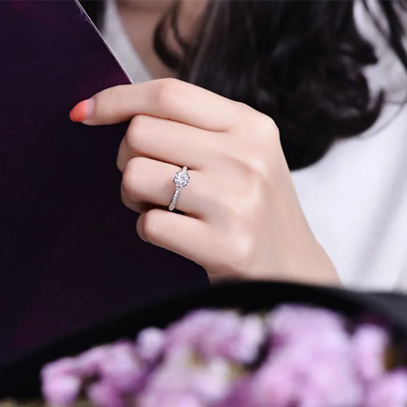 ZOCAI Дизайн Обручальные кольца натуральным diamond 0.3ct F-g/SI 18 К из белого золота(au750) алмаз подарок кольцо