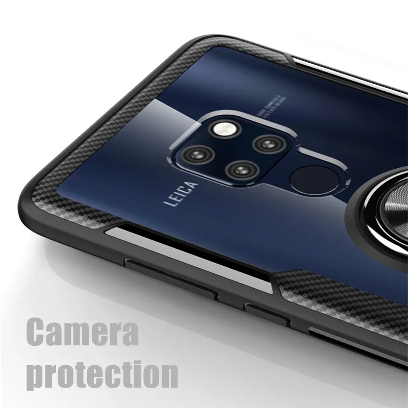 Чехол из закаленного стекла для huawei mate 20 X чехол для huawei mate 20 9 10 Pro 30 P20 Lite кольцо на палец прозрачный противоударный чехол