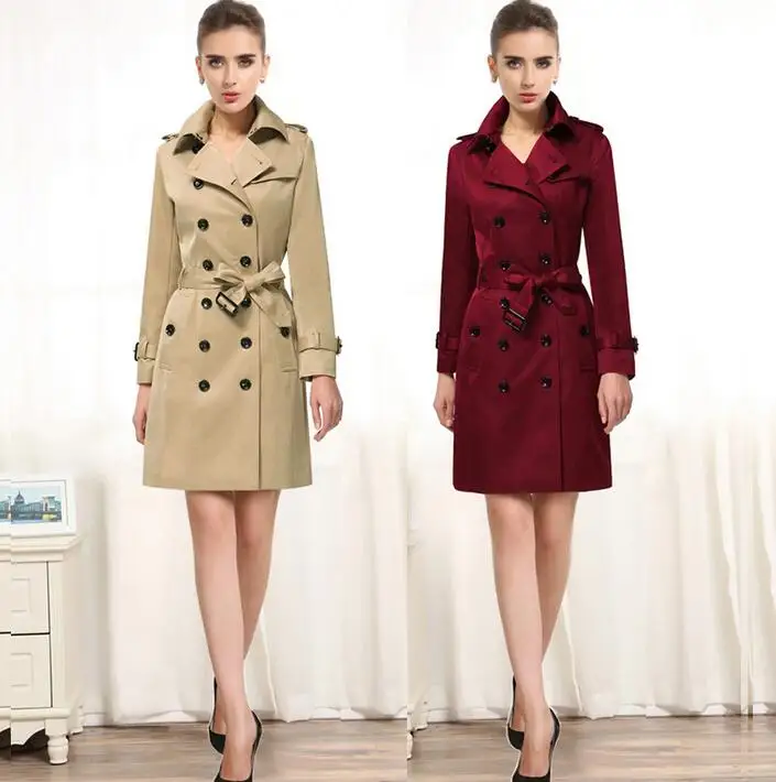 Женский Тренч пальто весна-осень 2020 модный тонкий двубортный Женское средней