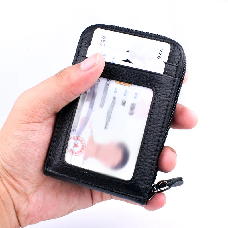 RFID Блокировка, кредитный держатель для карт, винтажный ID держатель для карт, защитный кошелек, кошелек на молнии, маленький кошелек для монет